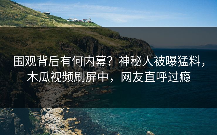 围观背后有何内幕？神秘人被曝猛料，木瓜视频刷屏中，网友直呼过瘾
